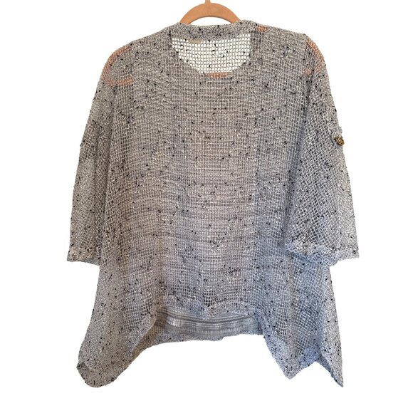 Casual Corner Open Sweater and Tank Top Set Large Gray Textured Sleeveless Knit - Picture 2 of 12